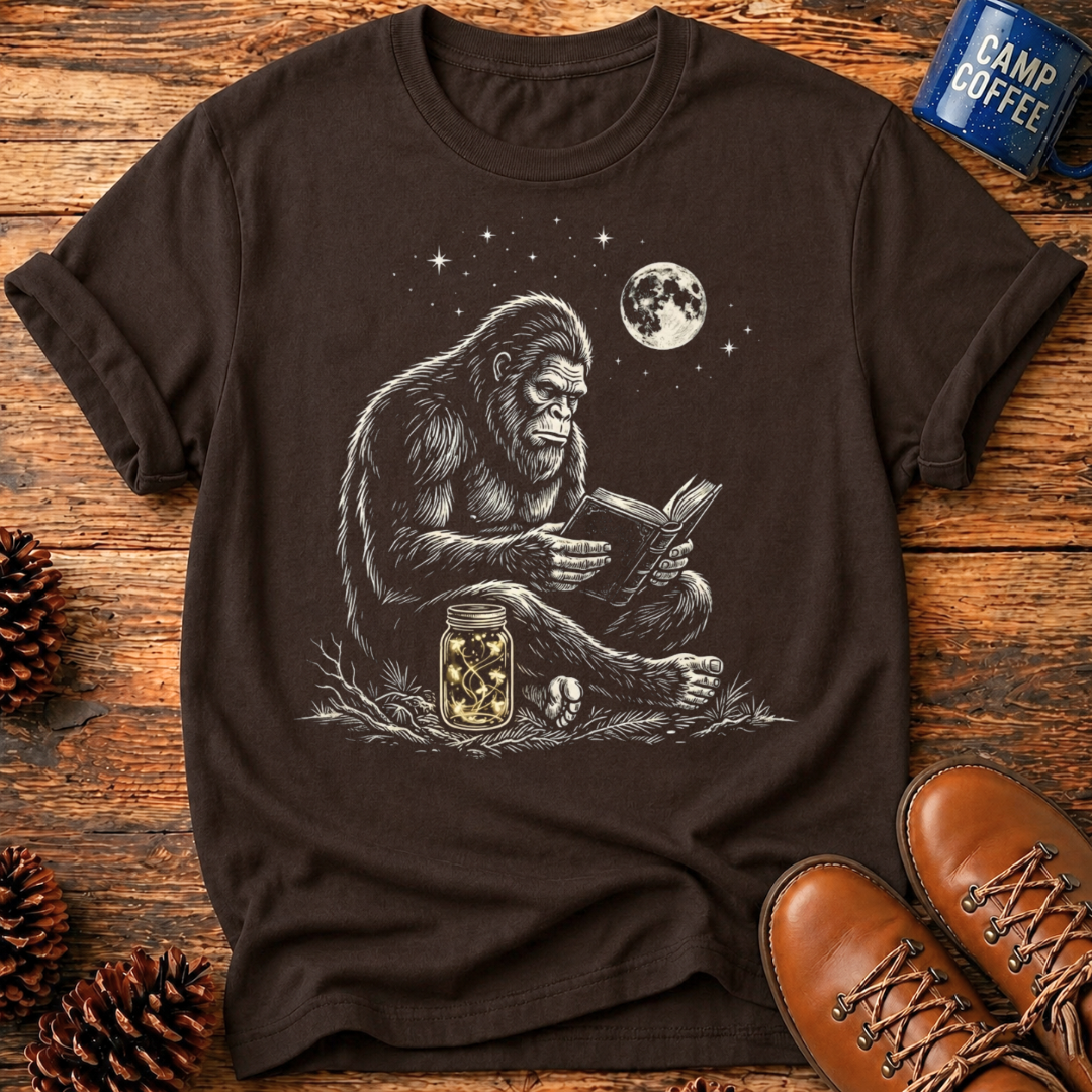 Bigfoot Reading T-Shirt