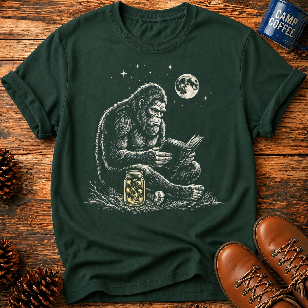 Bigfoot Reading T-Shirt