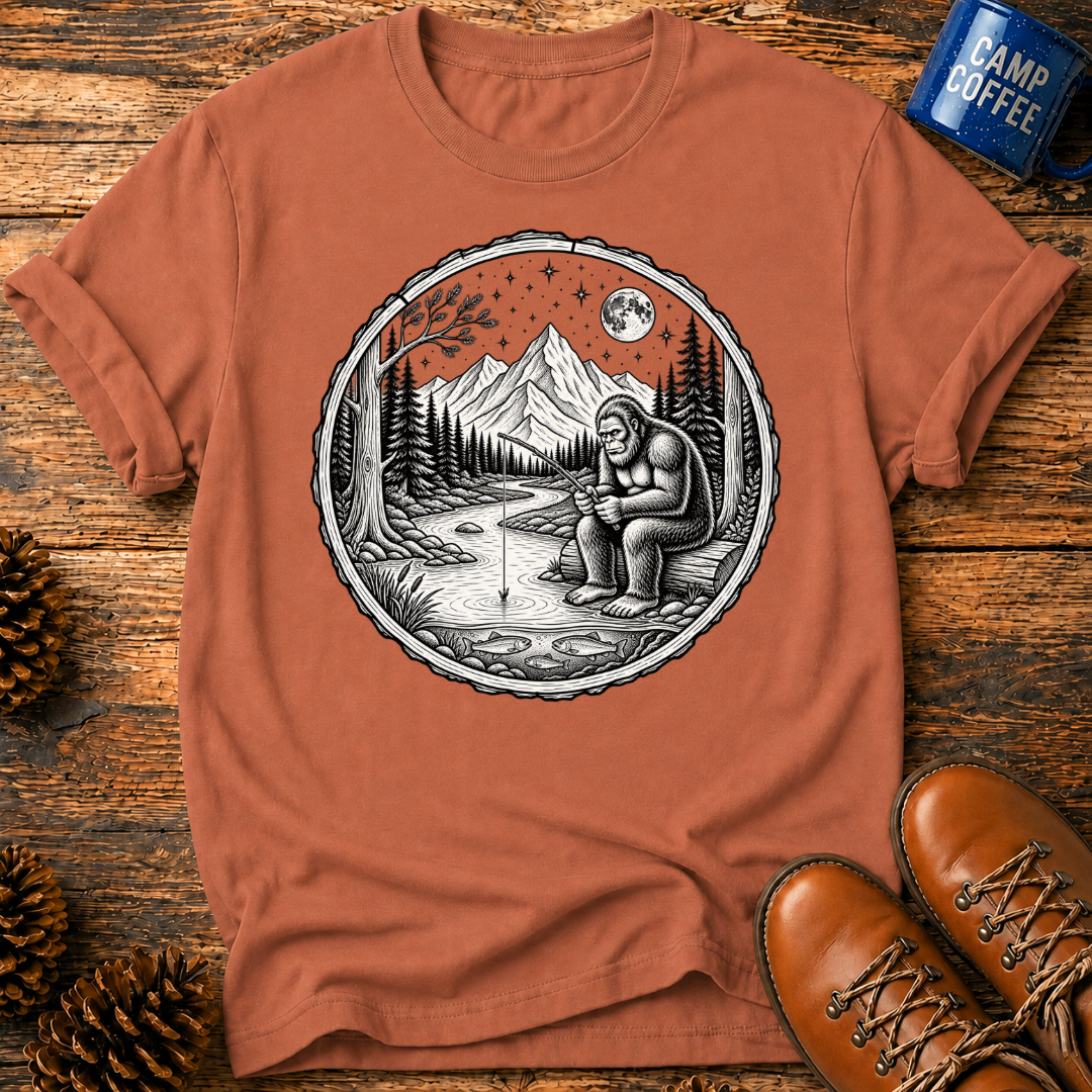 Bigfoot Fishing T-Shirt