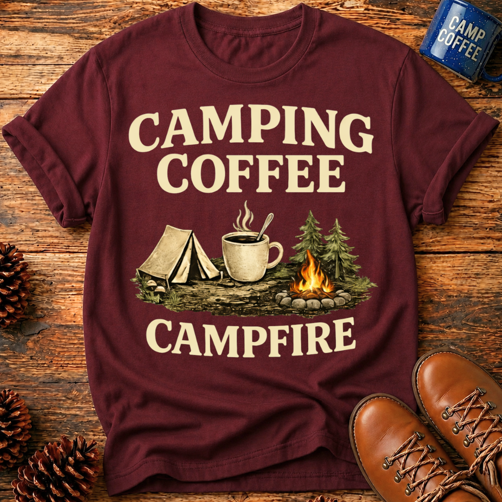 Camping Coffee Campfire T-Shirt