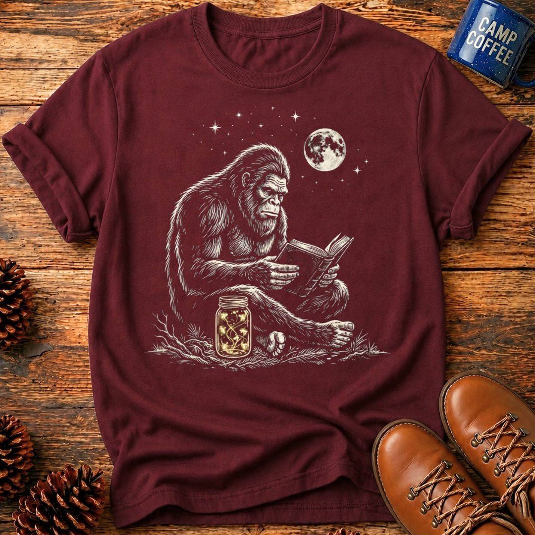 Bigfoot Reading T-Shirt