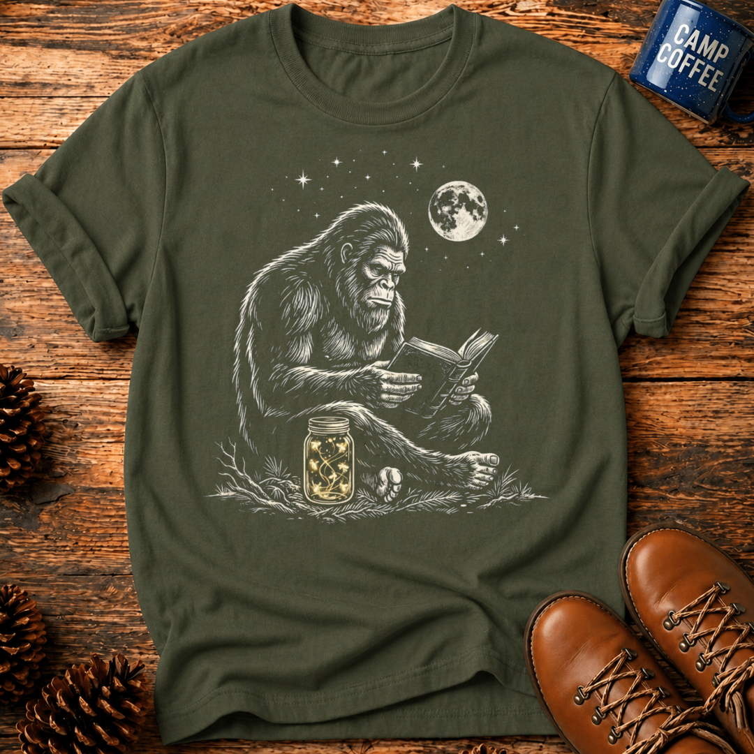 Bigfoot Reading T-Shirt