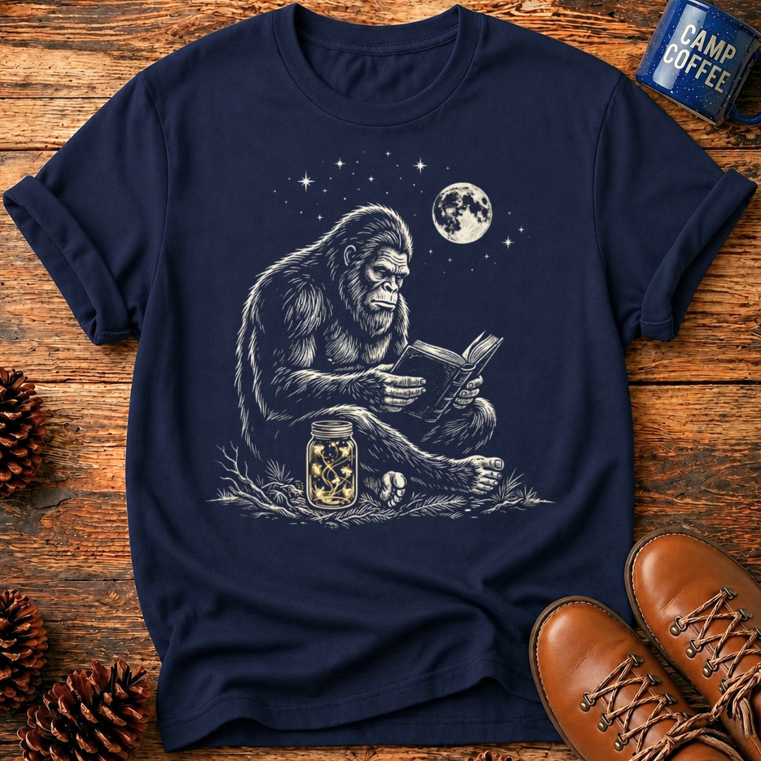 Bigfoot Reading T-Shirt