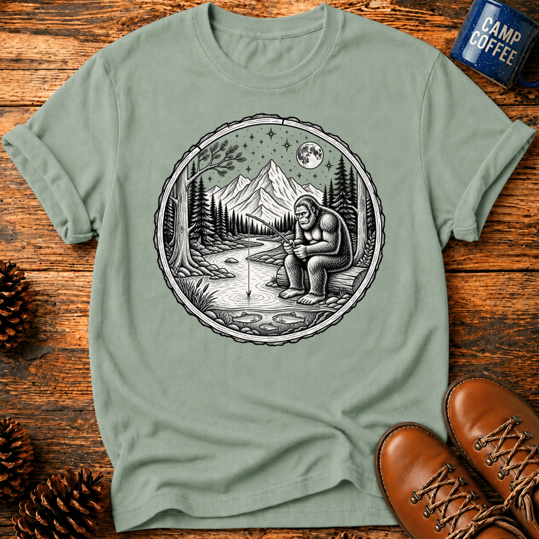 Bigfoot Fishing T-Shirt