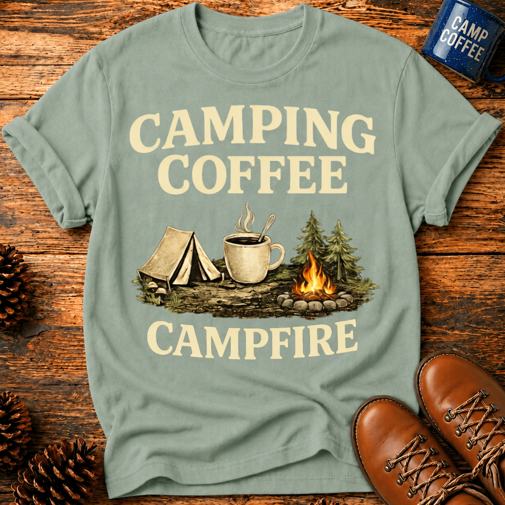 Camping Coffee Campfire T-Shirt